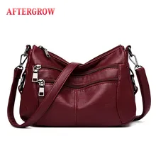 Двойная молния карман Промытые кожаные сумки Женская Сумка Дизайнерские ручные сумки женские сумки на плечо для женщин SAC A основной Femme