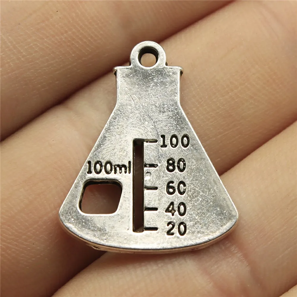10pcs Charms Chemical Instrument Graduate DIY Jewelry Findings Antique Silver Color 1x0.8 Inch (26x21mm) | Украшения и аксессуары