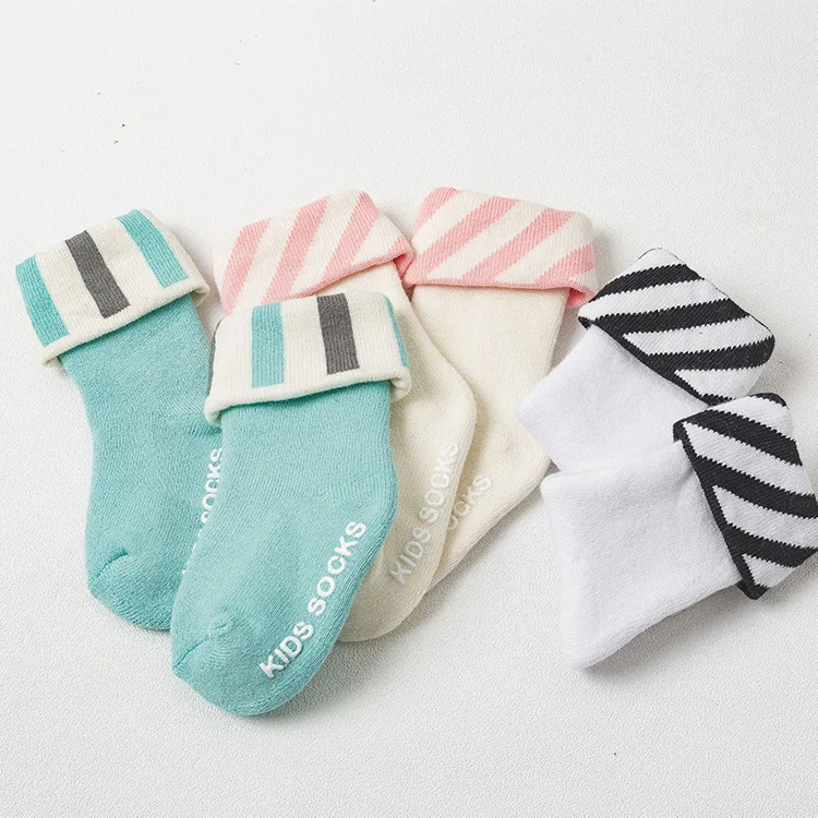 90Pair/lot Striped Cotton Baby Socks Children Non skid Unisex Kids
