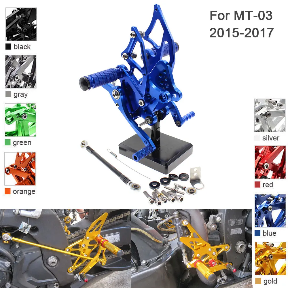 

CNC Aluminum Adjustable Rearsets Foot Pegs For Yamaha MT-03 MT 03 2015 2016 2017