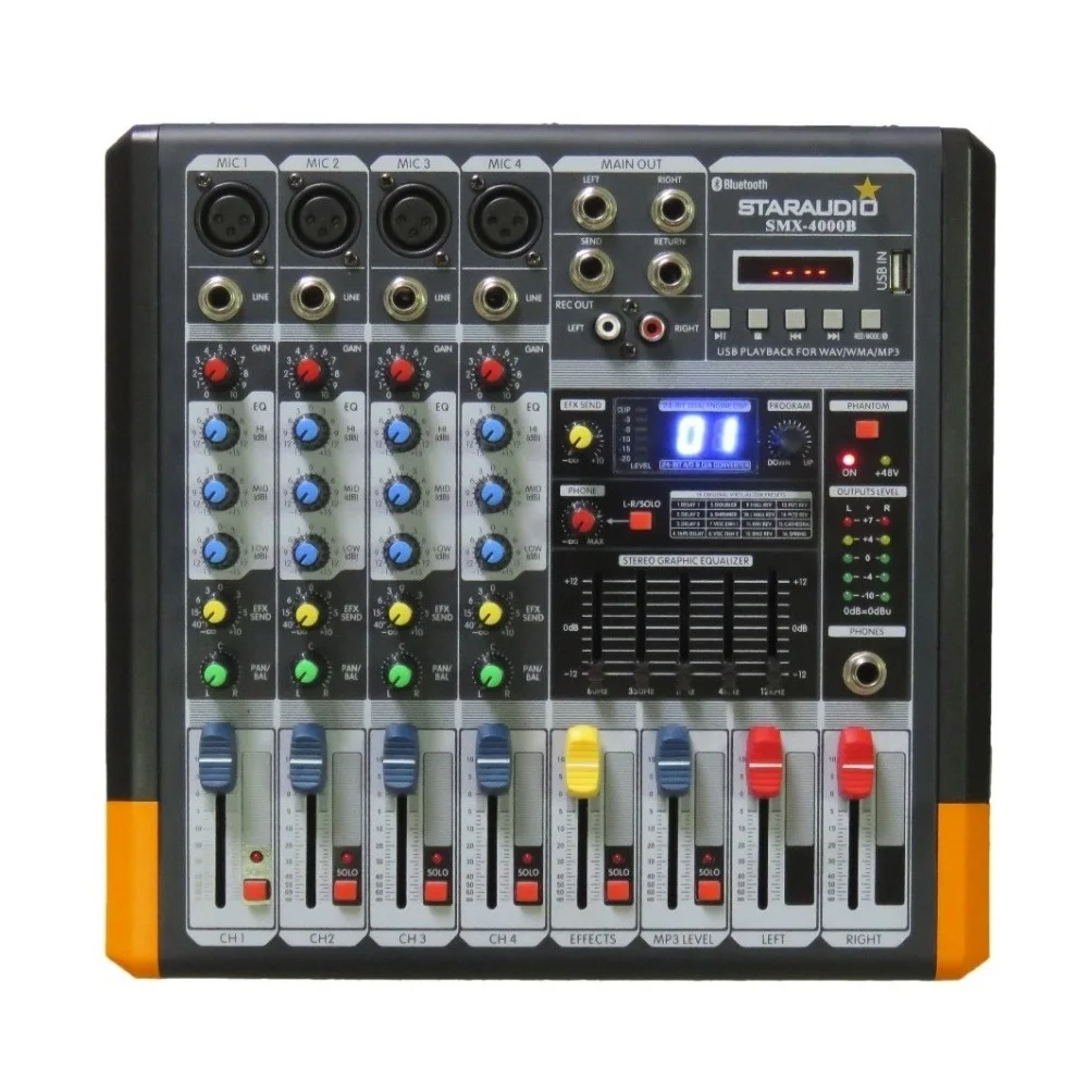 STARAUDIO Professional 4 Channel Powered Mixing Console DJ