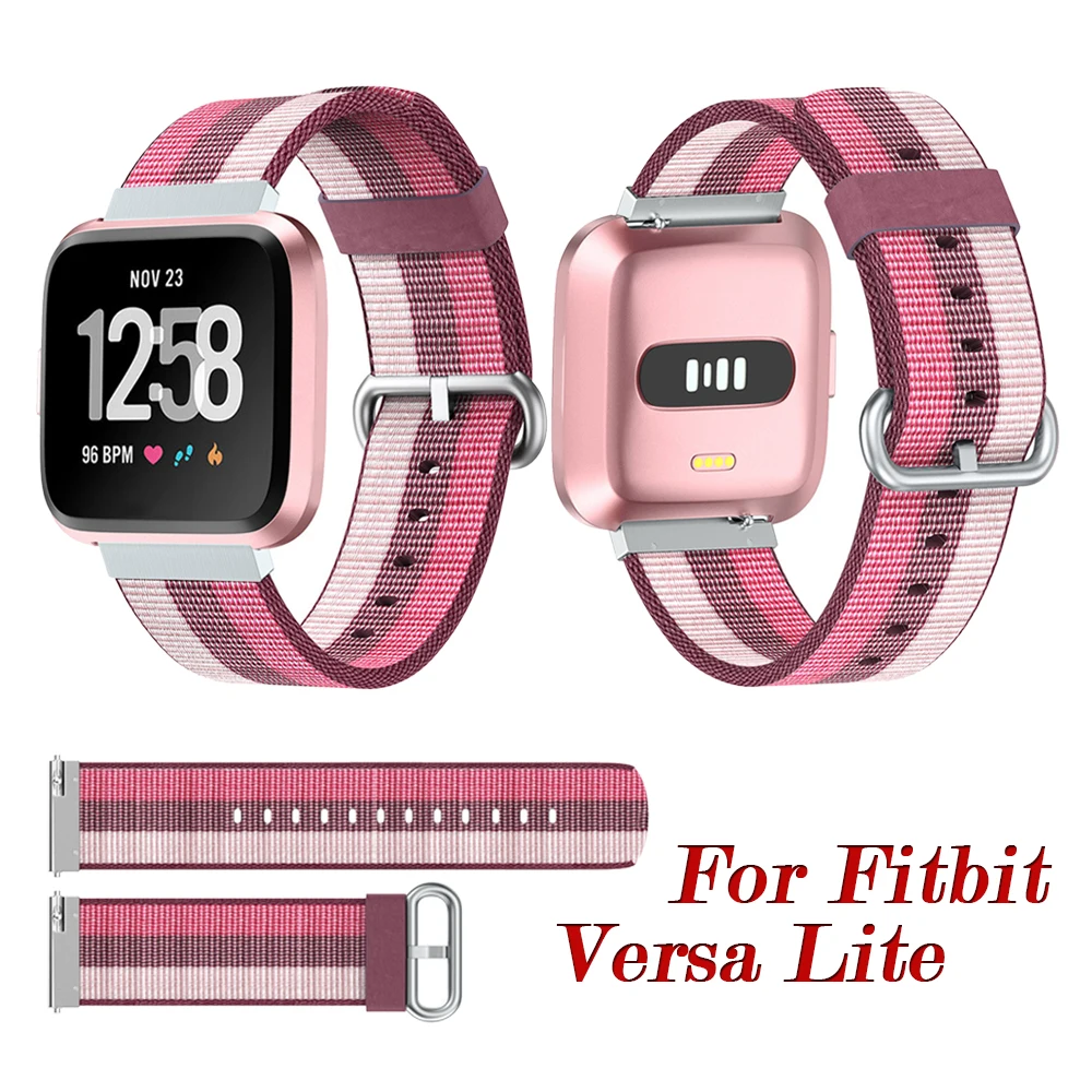 Ремешок нейлоновый для наручных часов Fitbit Versa Lite сменный Элегантный Модный