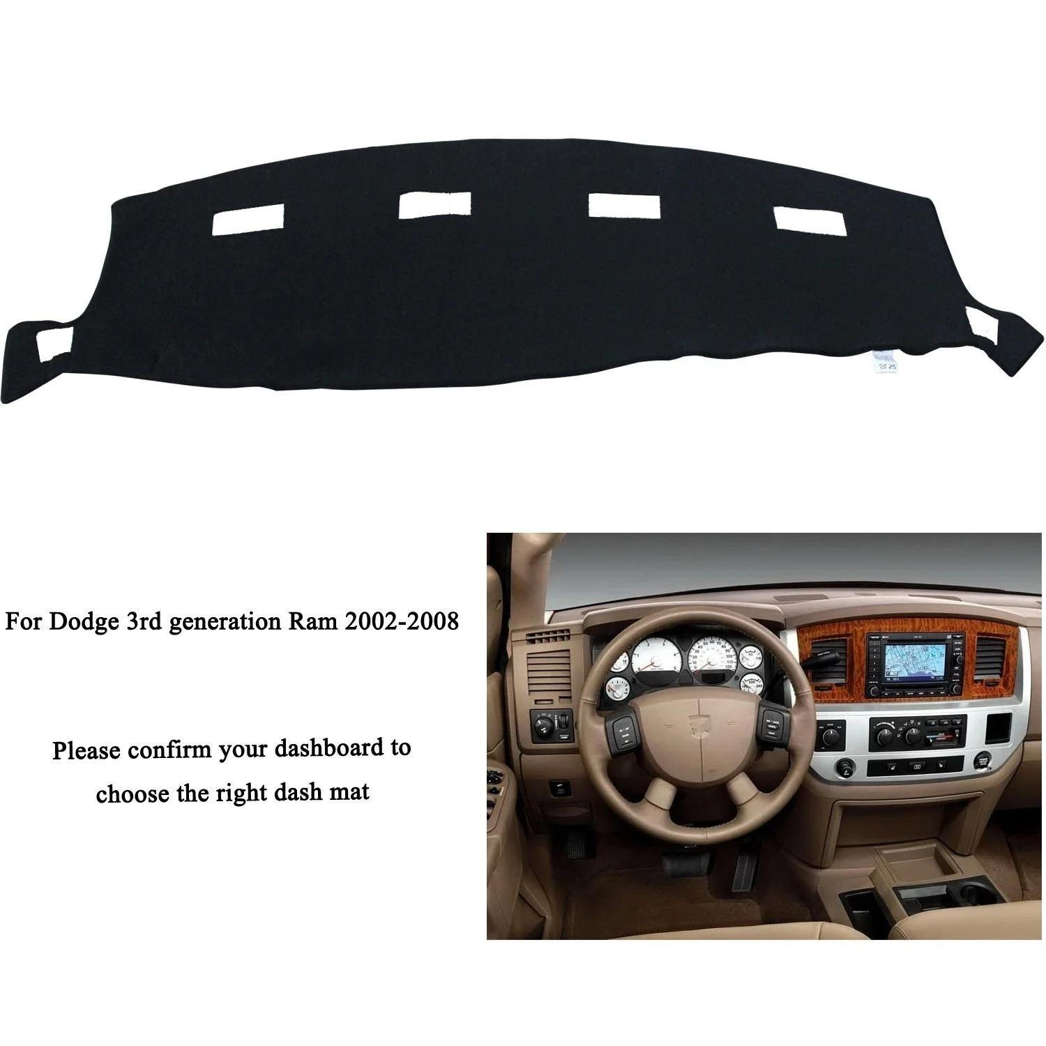 

Dash Mat Dashboard Mat Dash Cover Carpet For DODGE RAM 1500 2500 3500 2002-2005