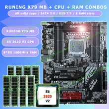 Nieuw! Runing Super ATX X79 LGA2011 moederbord 8 DDR3 DIMM slots max 8*16G geheugen Xeon E5 2620 V2 CPU 64G (8*8G) 1600 MHz DDR3 RECC(China)