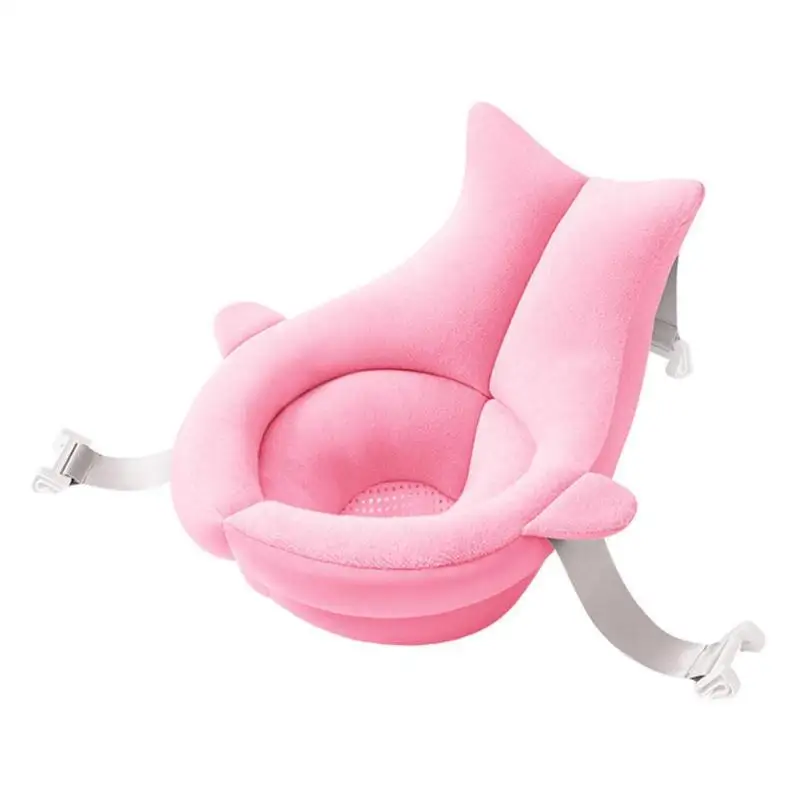 Сиденье Для Купания Мультфильм Ультра мягкий короткий плюш памяти губка наполнение Портативный цветок новорожденных младенцев Коврик для ванны - Цвет: Pink B