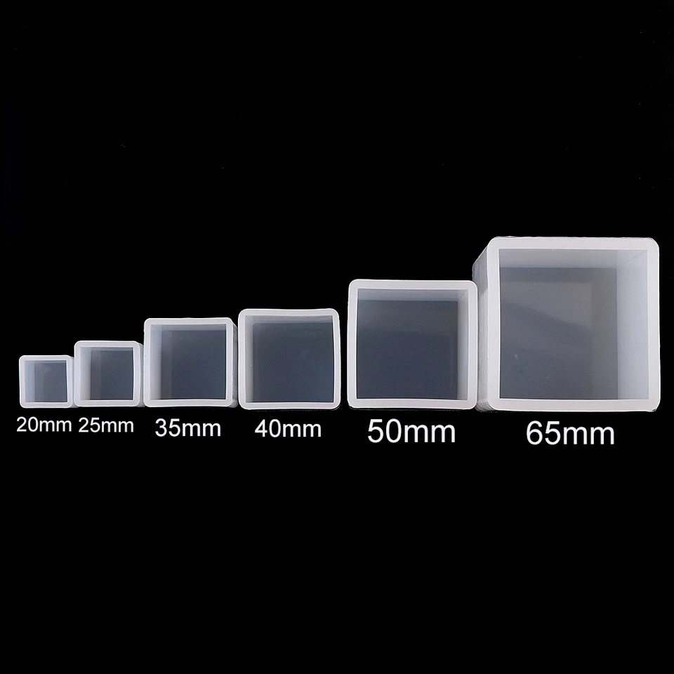 4 Stampi In Silicone Per Resina - Cubi Quadrati Trasparenti, Antiaderenti, Dimensioni Variabili, Per Gioielli E Oggetti Fai Da Te