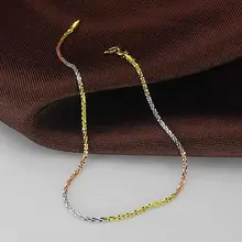 Изысканная чистая Au750 18K разноцветная золотая цепочка для женщин браслет со звеньями 6,7 дюйма