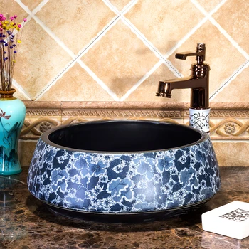 

Chinese glazed table top art ceramic wash sink for bathroom