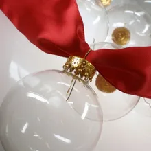 Сделай сам, покраска, прозрачное Рождественское украшение, 100 мм стеклянный шар с золотой верхней частью, 50/упаковка