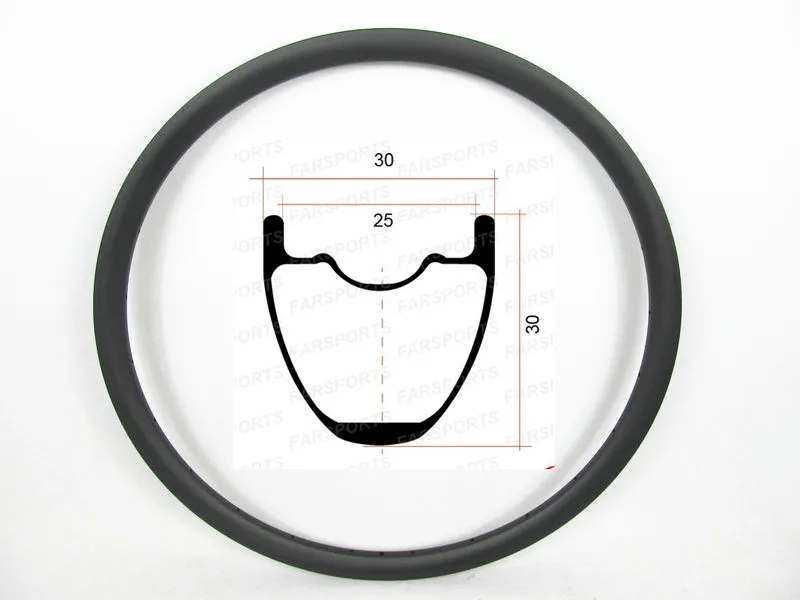 

FS27C/T-30-30 Hookless + Tubeless 650B rim 27.5er MTB carbon rim 30Wx30D MTB for disc bike wheels from xiamen Farsports OEM rims