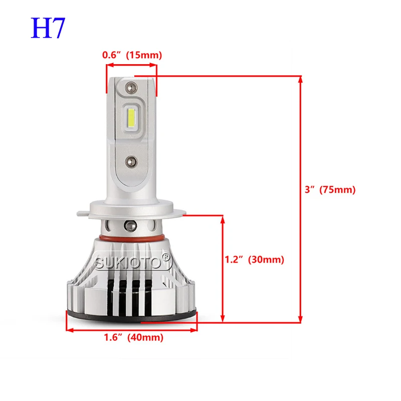 SUKIOTO H7 H4 LED Headlight Bulb Auto Car Headlight H7 H11 H1 HB3 HB4 H4 HiLow Beam 12V 72W 3000K 6500K White LED Fog Lamp Bulb (3)