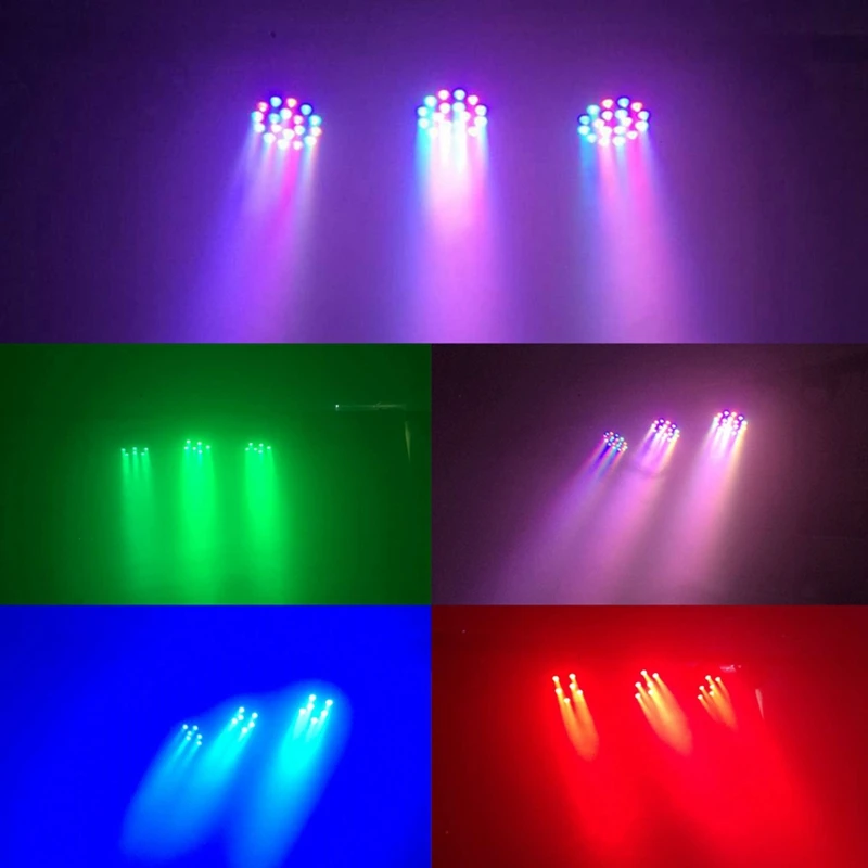 Высокомощный сценический светильник RGB PAR 18 светодиодный с DMX512 Master Slave светодиодный плоский DJ оборудование для вечерние DJ KTV бар Свадебные EU/US Plug