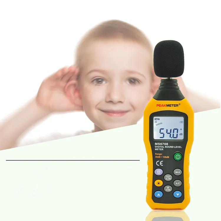 MS6708 Auto Range Digital Sound Level Meter Noise dB Monitoring Meter