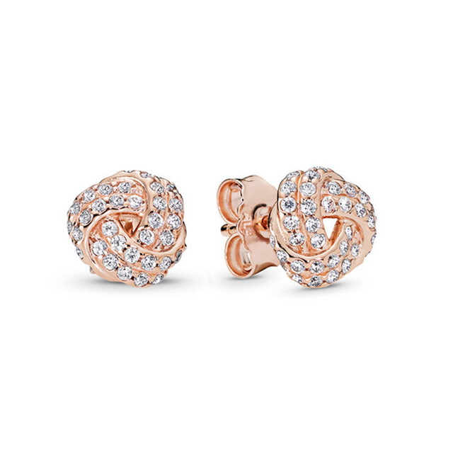 Offer 29 Styles  Infinity Stud Earring Clear CZ Fit Brand Earrings for Women Wedding Jewelry Dropshipping