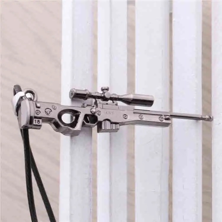 

Hot game Cross Fire AMW Sniper Model Metal Necklaces Cool CF Alloy Weapon Gun Necklace Men Jewelry Pendants Dropshipping