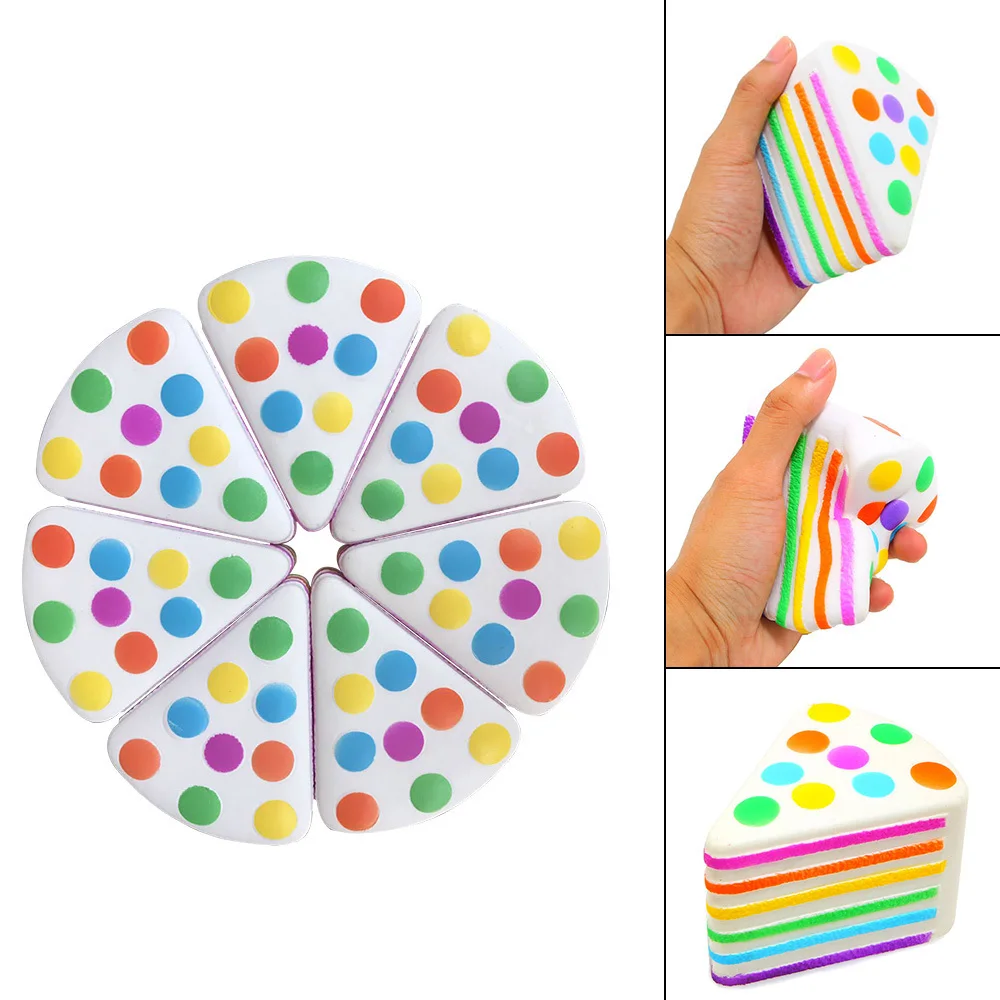 10 inch Rainbow Cake, charming and interesting Novelty Toys, Soft PU