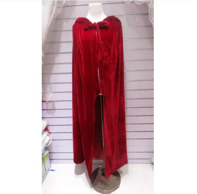 Reviews Velvet Cloak Women's capes Winter Hoodie Keep Warm Cape For Christmas / Marry Cloak Halloween Long Coat