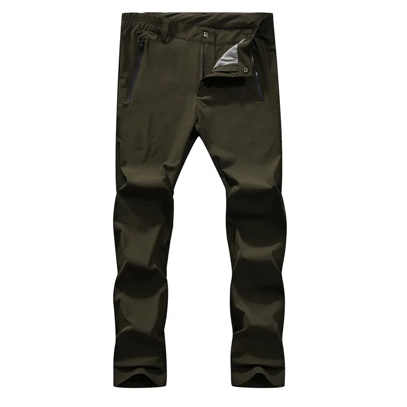 Spring Autumn Casual Sports Pants Elastic Waist Black Blue Quick-drying Long Pants Trousers Zipper Pockets Japan Russia Male