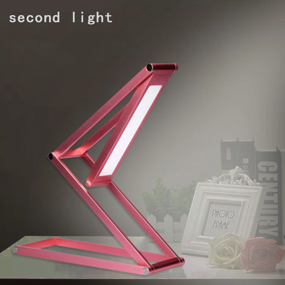 Перезаряжаемый светодиодный настольный светильник портативный Диммируемый светодиодный настольная лампа для чтения свет из алюминиевого сплава складной книжный свет для чтения