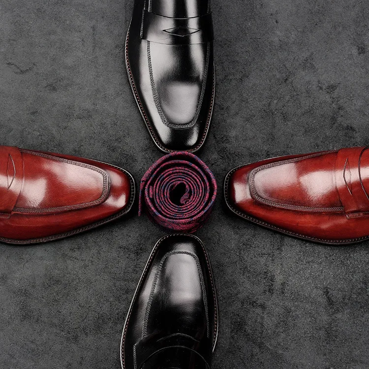 Formal Negócios Wear vermelho Flats Couro De Mão Nova À 8 Moda Homens Luxo Sapatos Projeto Oxford Genuíno Dos Vestido Preto Feitos Gentleman's 2018 wCwaIq