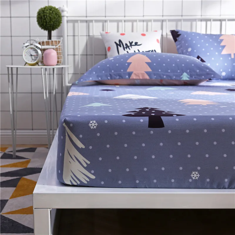 Nordic-Style-Bed-Sheets-with-Pillow-Case-Twin-Queen-Fitted-Sheet-Single-Double-Bed-Sheet-with-Elastic-Band-Cotton-Mattress-Cover-1