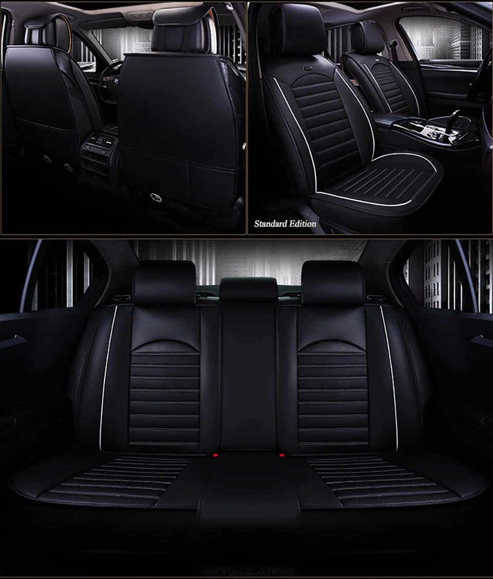 Kalaisike кожаные универсальные чехлы для сидений автомобиля для Audi все модели a3 a8 a4 b7 b8 b9 q7 q5 a6 c7 a5 q3 аксессуары для стайлинга автомобилей
