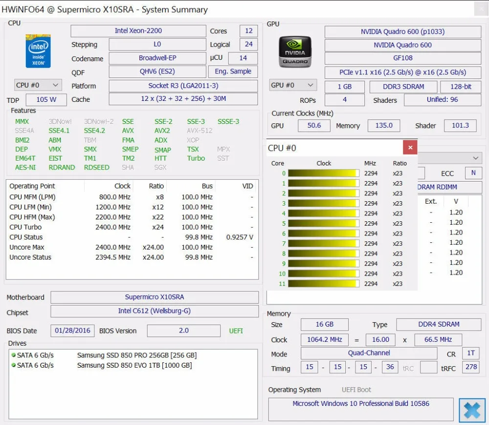 Оригинальный процессор Intel Xeon ES Version QHV6 2 20 ГГц 12 ядер 30 м E5 2650V4 105 Вт бесплатная