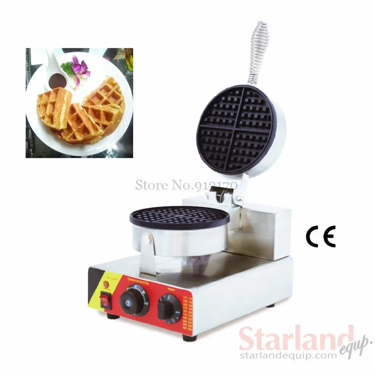 Single Head Belgium Waffle Baker Stainless Steel Waffle Machine with Classical Waffle Iron