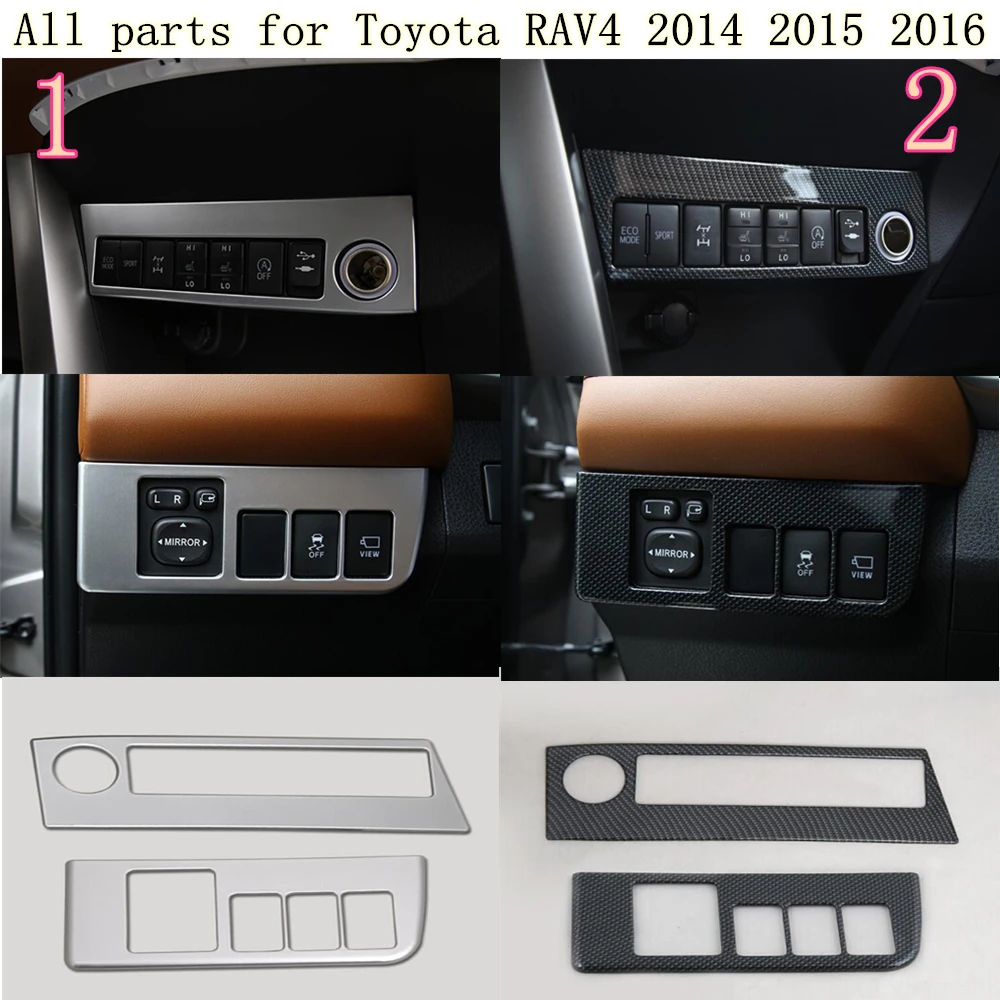 

For Toyota RAV4 2014 2015 2016 car stick styling cover ABS Chrome front head light switch trim frame lamp moulding hoods 2pcs