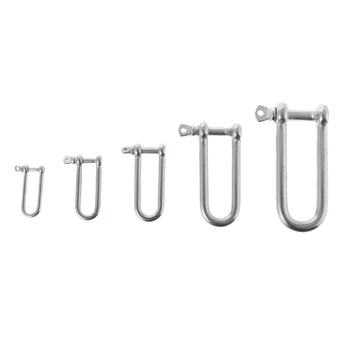 

5Pcs D Shackle Marine Boat Stainless Steel Eye Screw Pin Chain Long D Shackle Rigging 5/32", 3/16", 1/4", 5/16", 3/8"