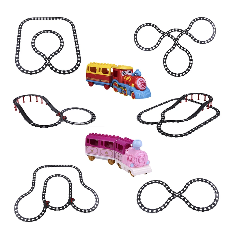 Railway Assemble Big Building Blocks Train Carriage Track Set Compatible Duploes Bricks Home Interactive Toys For Children Gift Railway Assemble Big Building Blocks Train Carriage Track Set Compatible Duploes Bricks Home Interactive Toys For Children Gift
