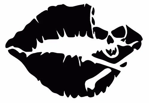 

For Skull Kiss of Death sticker VINYL DECAL biker Harley Pirate Various Sizes