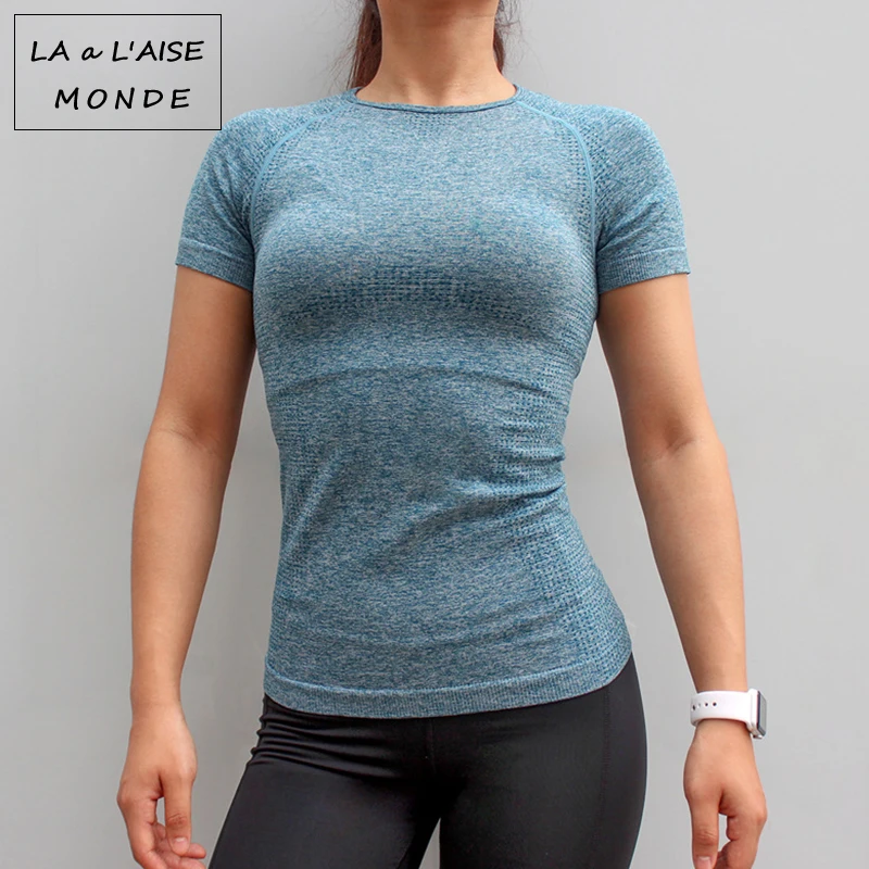 Женская бесшовная спортивная рубашка для фитнеса, топ для фитнеса, женские рубашки для йоги, рубашки для тренировок, Спортивная футболка для спортзала