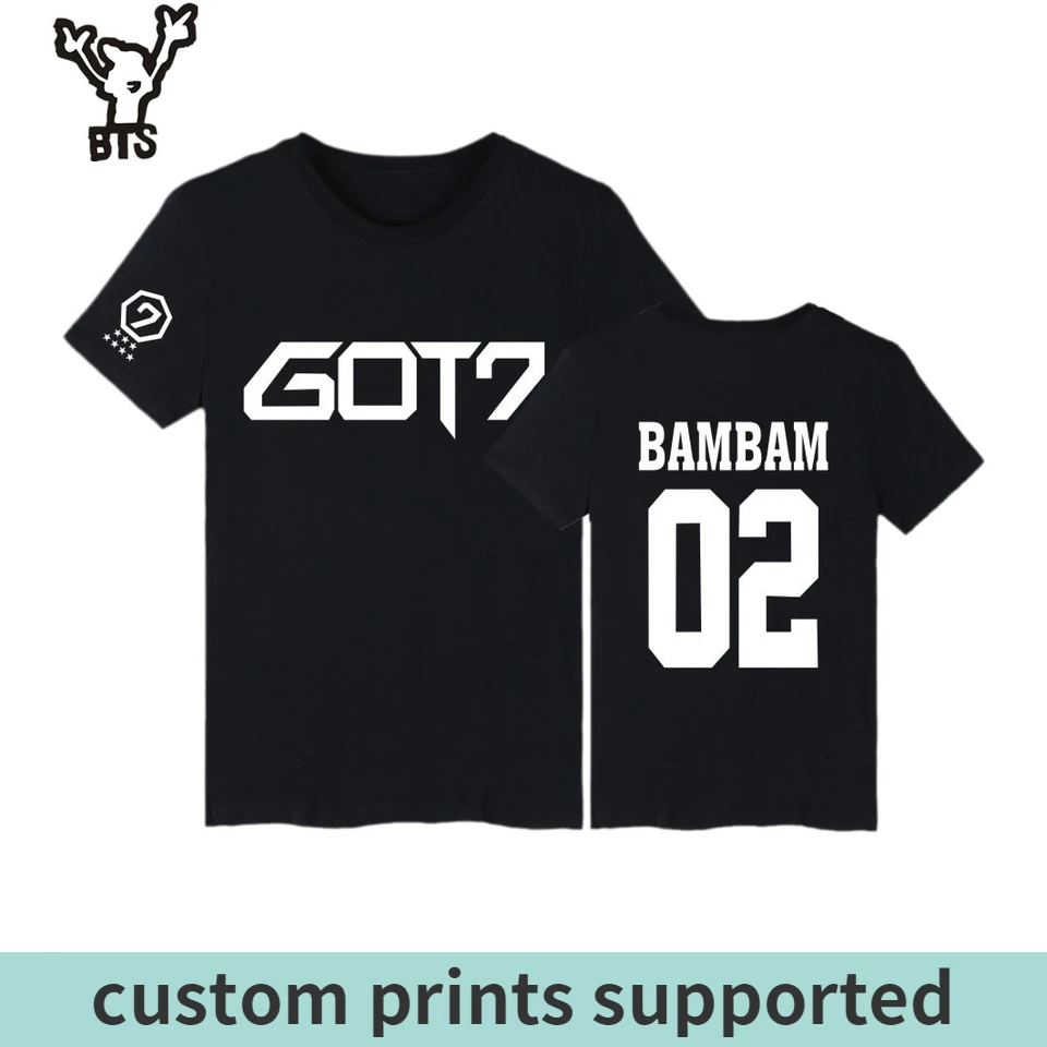 

KPOP GOT7 Kpop BAMBAM TShirts JB Jackson Short Sleeve T-shirts with GOT 7 Kpop Hip Hop T Shirt Women in Tee Shirt Women Custom