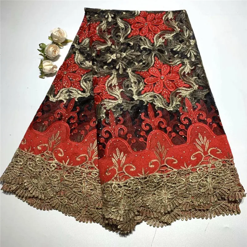 

Best Quality Red African Tulle Lace Fabric High Quality Embroidery French Net Mesh 2019 Nigeria Lace For Wedding Party df65-1851