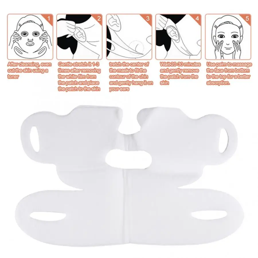 1pcs/5pcs V Shaped Lifting Facial Neck Mask Eliminate Edema Face Firming Thin Slimming Bandage Peel-off Mask Skin Care Mask