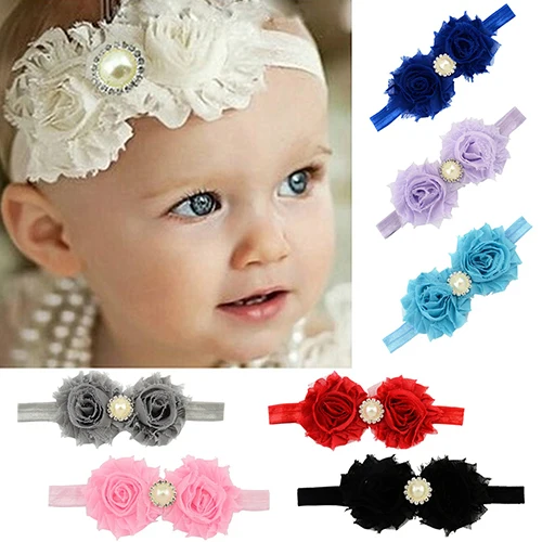 

Hot High Recommend Baby Infant Toddler Girl Faux Pearl Rhinestone Flower Headband Hair Band Headdress 5BYP 7FQK