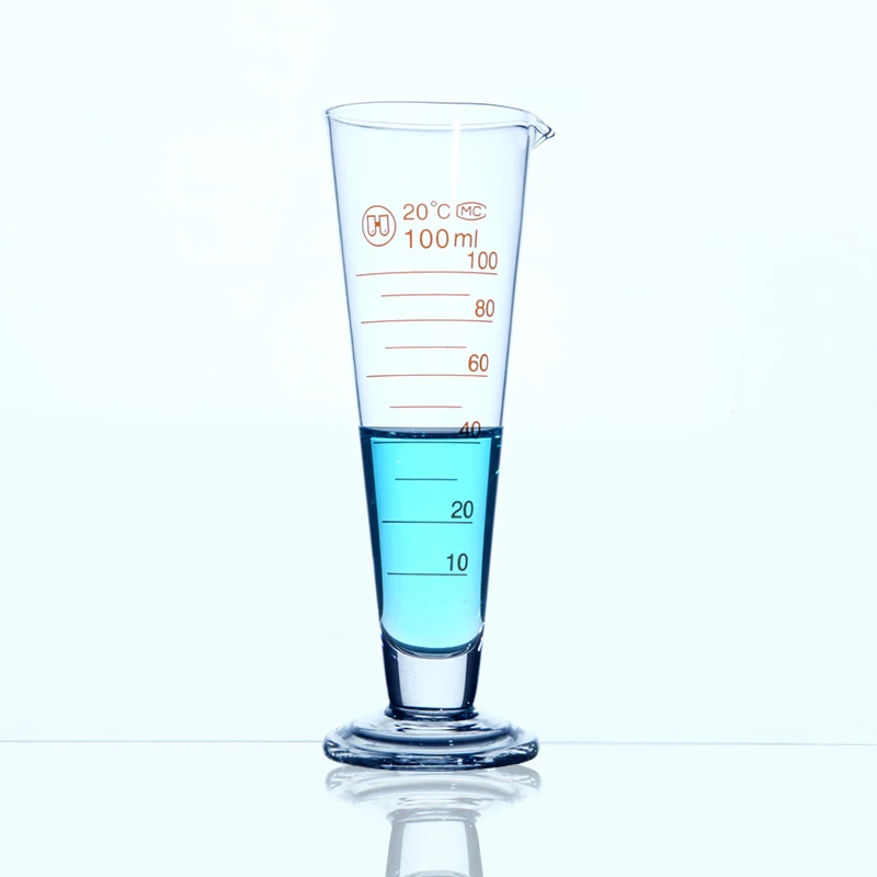 LINYEYUE 50mL Graduate Conical Glass Measuring Cup Measuring Glass Triangle Beaker Laboratory Cylinder Chemistry Equipment