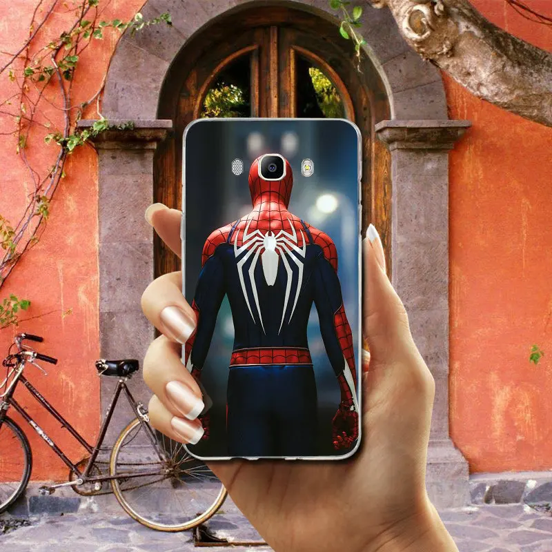 Для Samsung Galaxy J1 J2 J3 J4 J6 J5 J7 J8 A3 A5 A7 чехол мягкий, ТПУ Силиконовые чехлы для телефонов с изображением Человека-паука светящийся костюм