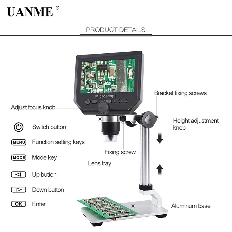 UANME Digital Video Microscope 600X 4.3