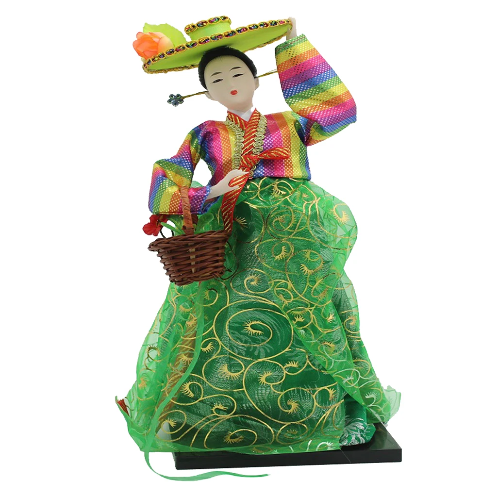 1" Винтажная корейская кукла гейша ханбок зеленое платье восточные куклы модель Корейская костюмированная кукла восточные девушки куклы