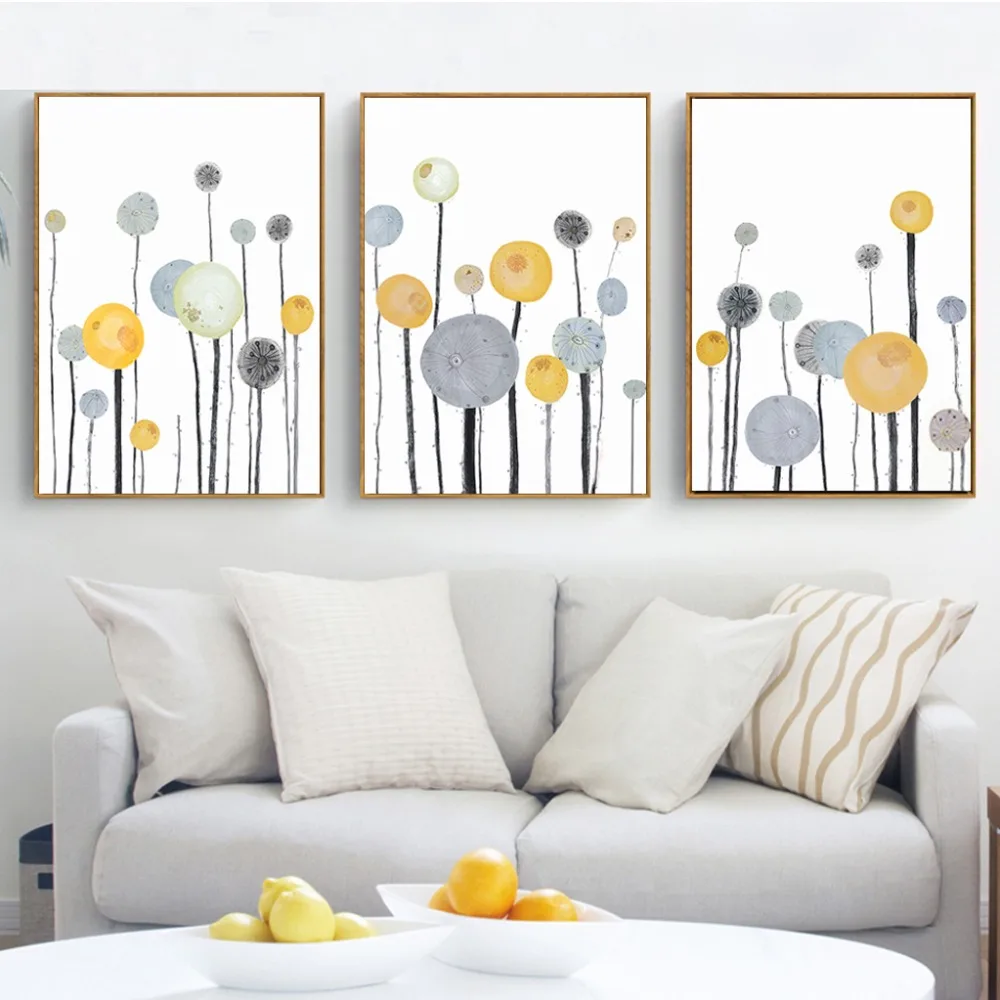 

Nordic Modern Style Colorful Plants Flower Tree Minimalism Posters Home Decor Canvas Painting Print Wall Picture for Living Room