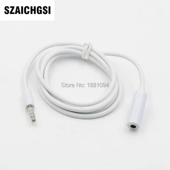 

SZAICHGSI white Aux Audio Cable Male to Female Aux Extension Auxiliary Cable for Car /Phone /Media Players wholesale 100pcs