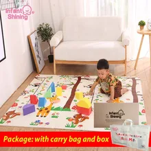 Buy Infant Shining Foldable Baby Play Mat Folding Crawling Pad XPE Baby Room Carpet Children Floor Mat 200*150cm Playmat for Infants Free Shipping