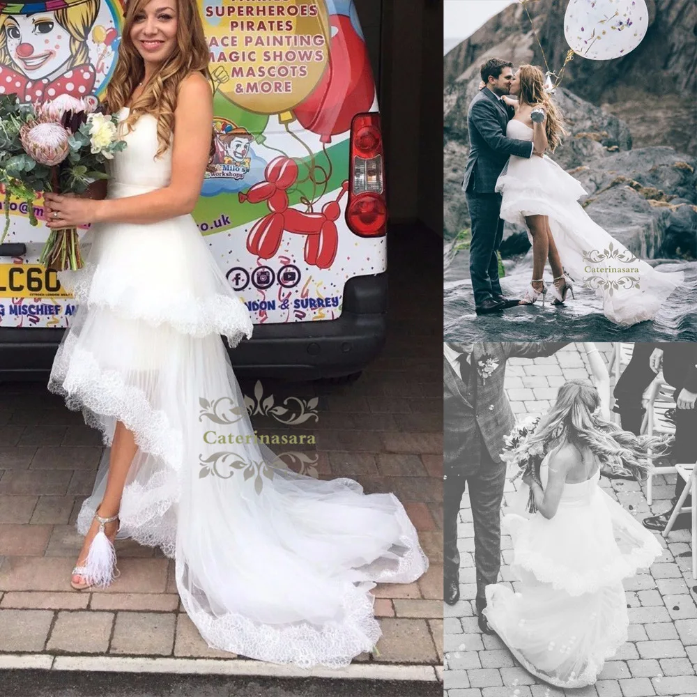 Attractive 2019 Wedding Dress Mid Calf Women Girl Bride Gown