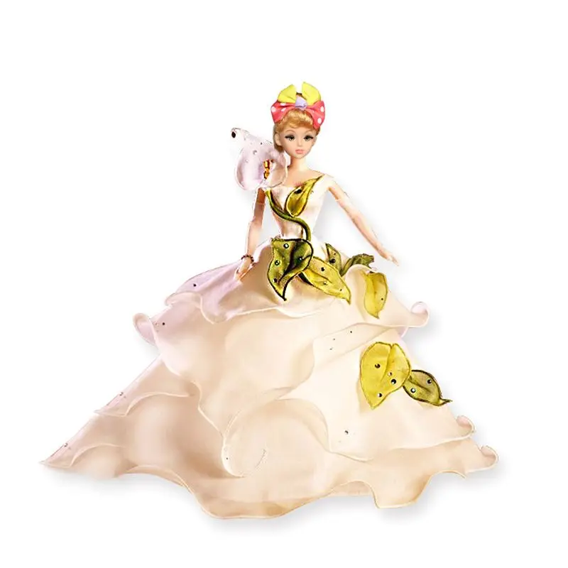 

Birthday Gift for Kids DIY Cake Decoration 9 cm Doll for Mini Dolls with Bbrown Bun for Baking Hair Realistic Doll Toys for Gift