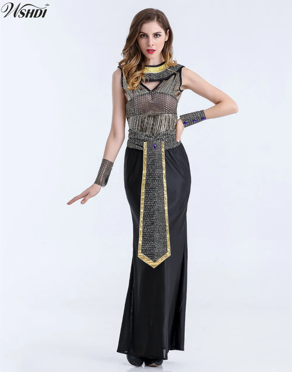 Deluxe Queen Egyptian Cleopatra Costumes Adult Women's Halloween Egyptian Goddess Cosplay Party