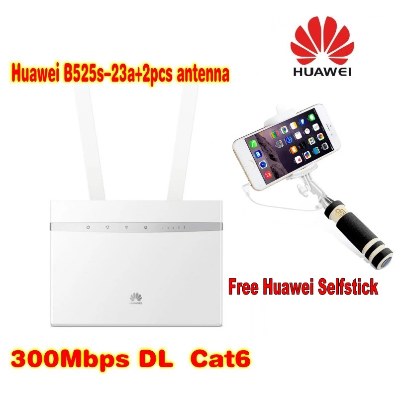 Huawei B525-23a LTE FDD800/900/1500/1800/2100/2600Mhz TDD2600Mhz(B1/3/7/8/20/32/38) 4G+ CAT6 300Mbps VOIP VPN  plus free gift wireless router