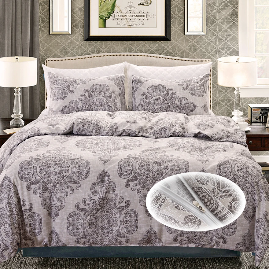 2/3 PCS Europe Style Duvet Cover Set Luxury Floral Printed Bedding Set