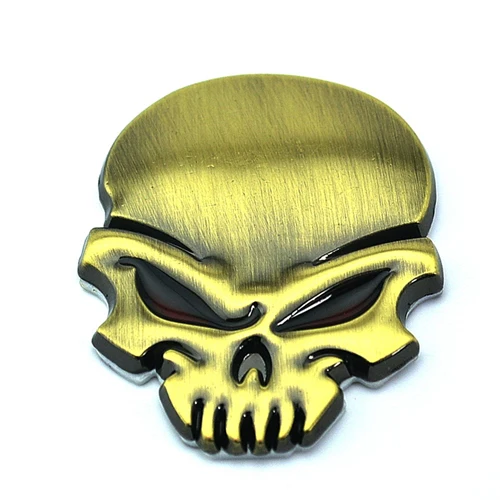 Ghost Rider Skull Car Styling 3D Badge Metal Rear Trunk Emblem Adhesive Sticker for Golf Jetta